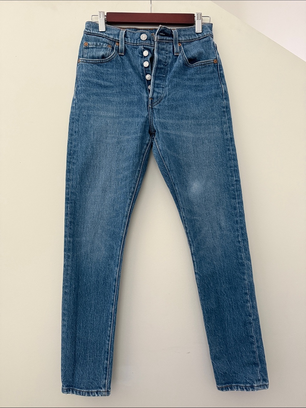 Levi's High-Rise Button-Fly Blue Jeans